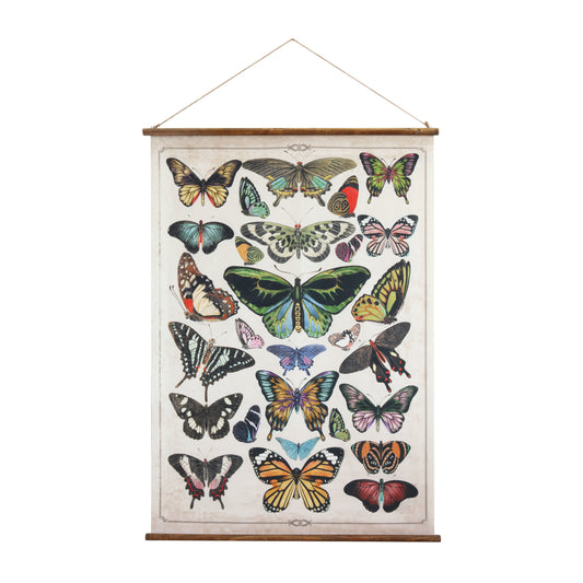 Scroll Wall Decor with Butterflies and Hanger