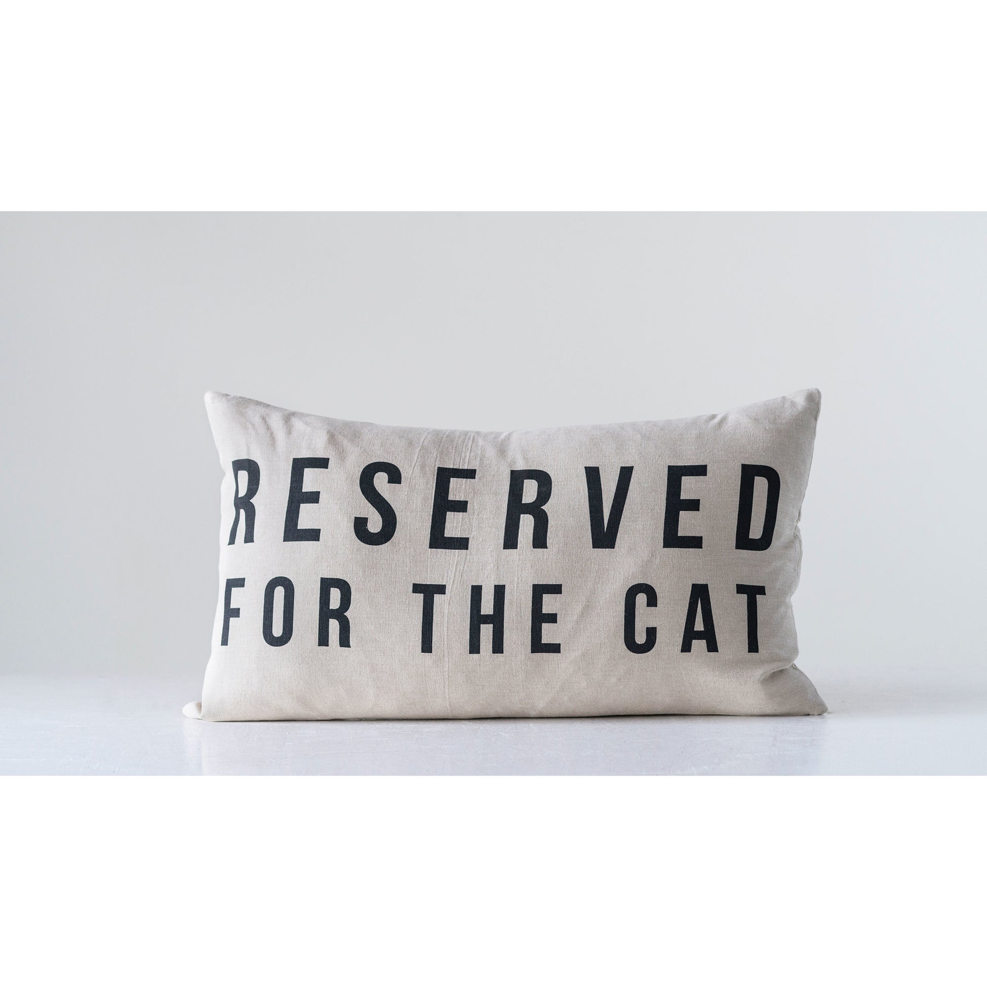 24&quot; x 14&quot; Reserved For The Cat Cotton Lumbar Pillow