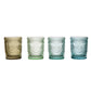 Embossed Drinking Glass, 4 Colors