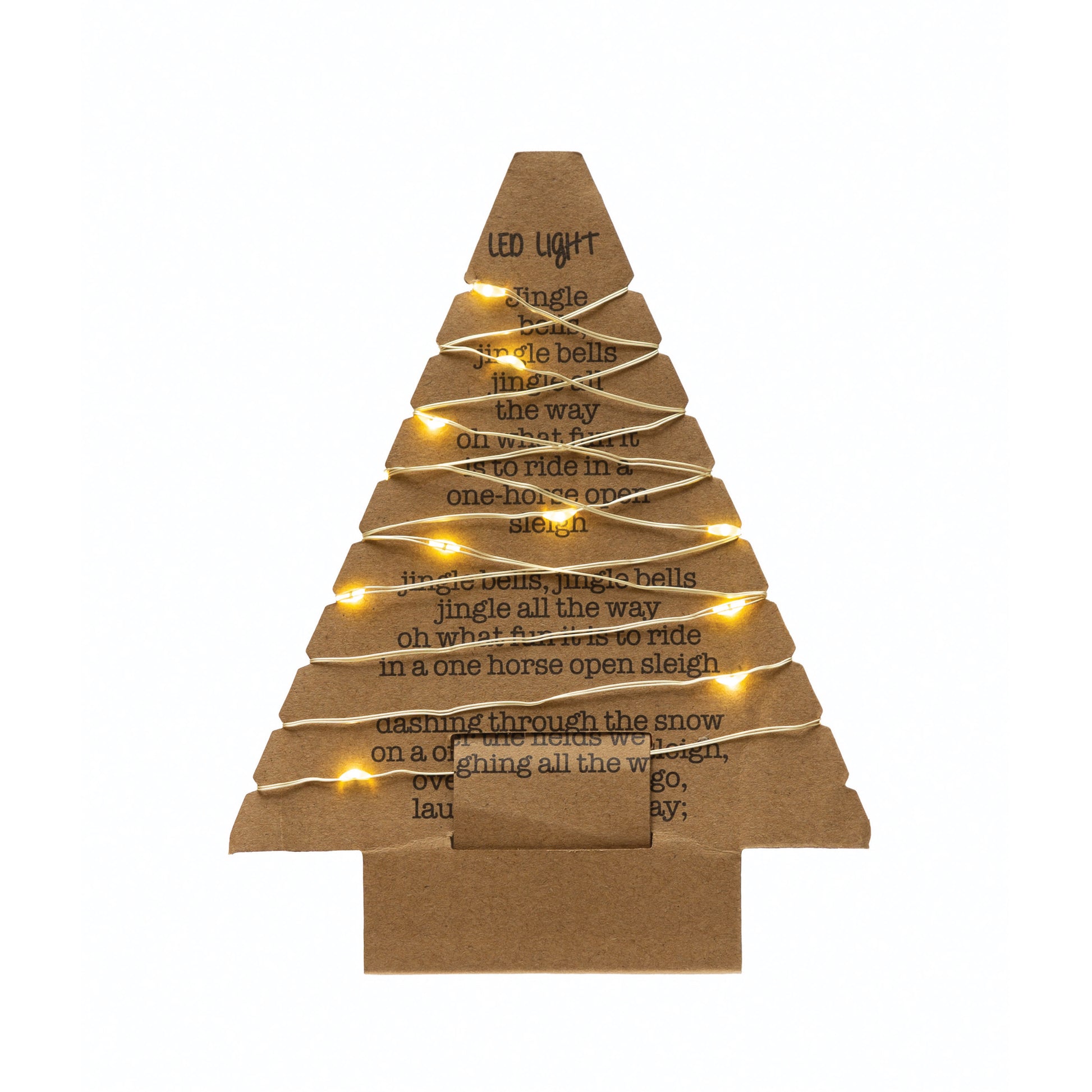 82&quot;L LED String Lights on Tree Shaped Paper Card (Requires 2-AA Batteries)