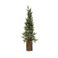 4-3/4" Round x 18-1/2"H Faux Cypress Tree in Birch Bark Pot, Snow Finish
