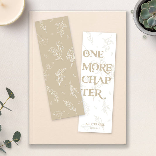 Floral One More Chapter Bookmark