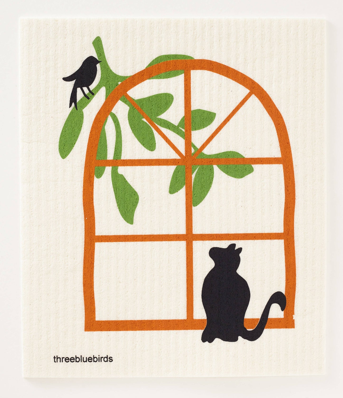 Cat in Window Swedish Dishcloth