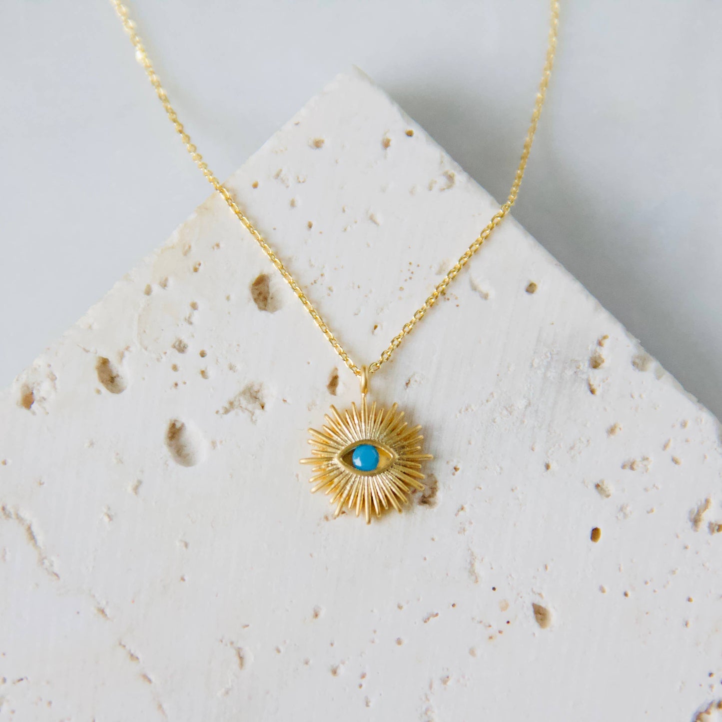 Turquoise Evil Eye Sunburst Necklace