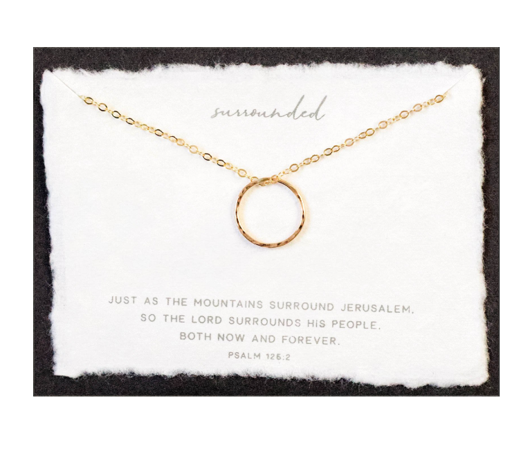 Surrounded | Christian Necklace | Minimal Jewelry | Psalm