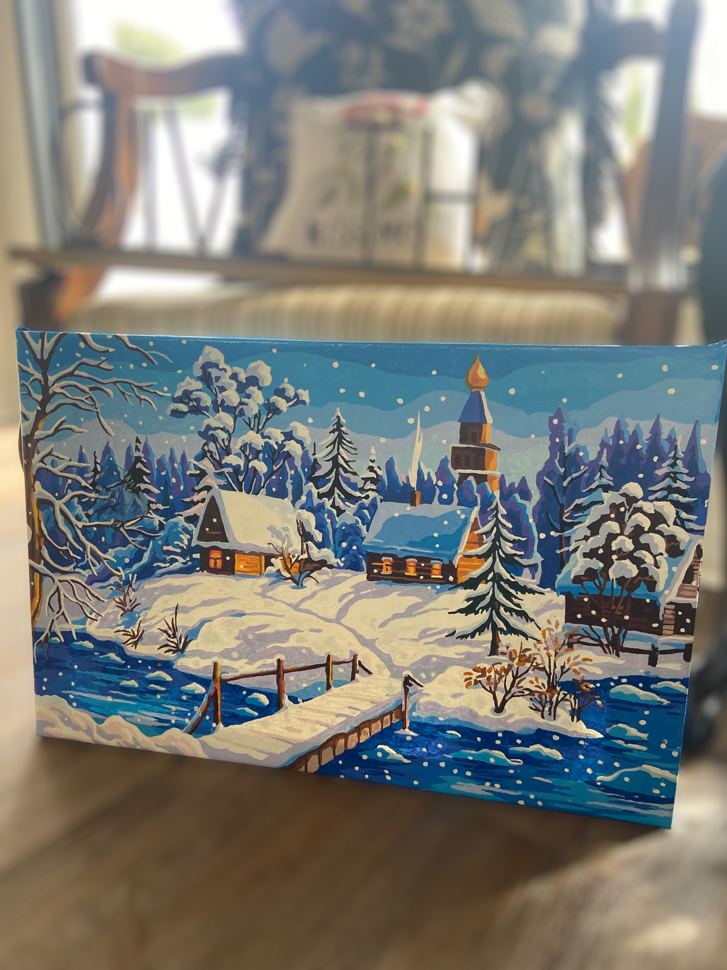 Winter scenery painting