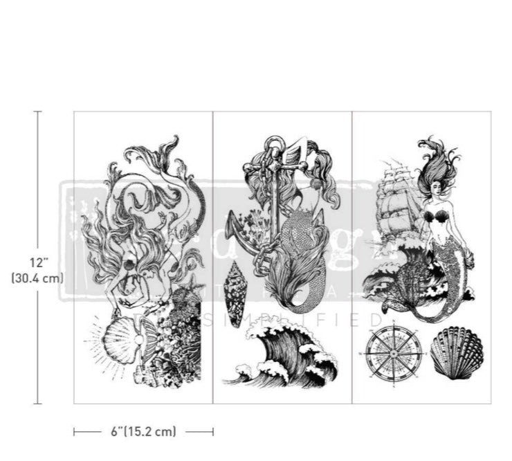 Redesign with Prima Mermaid Treasure decorative transfer