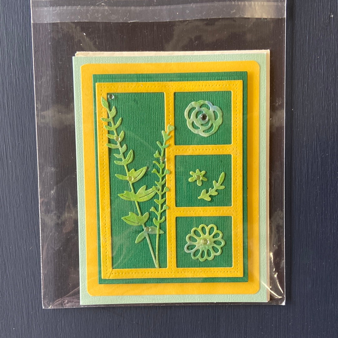 Green flowers greeting card