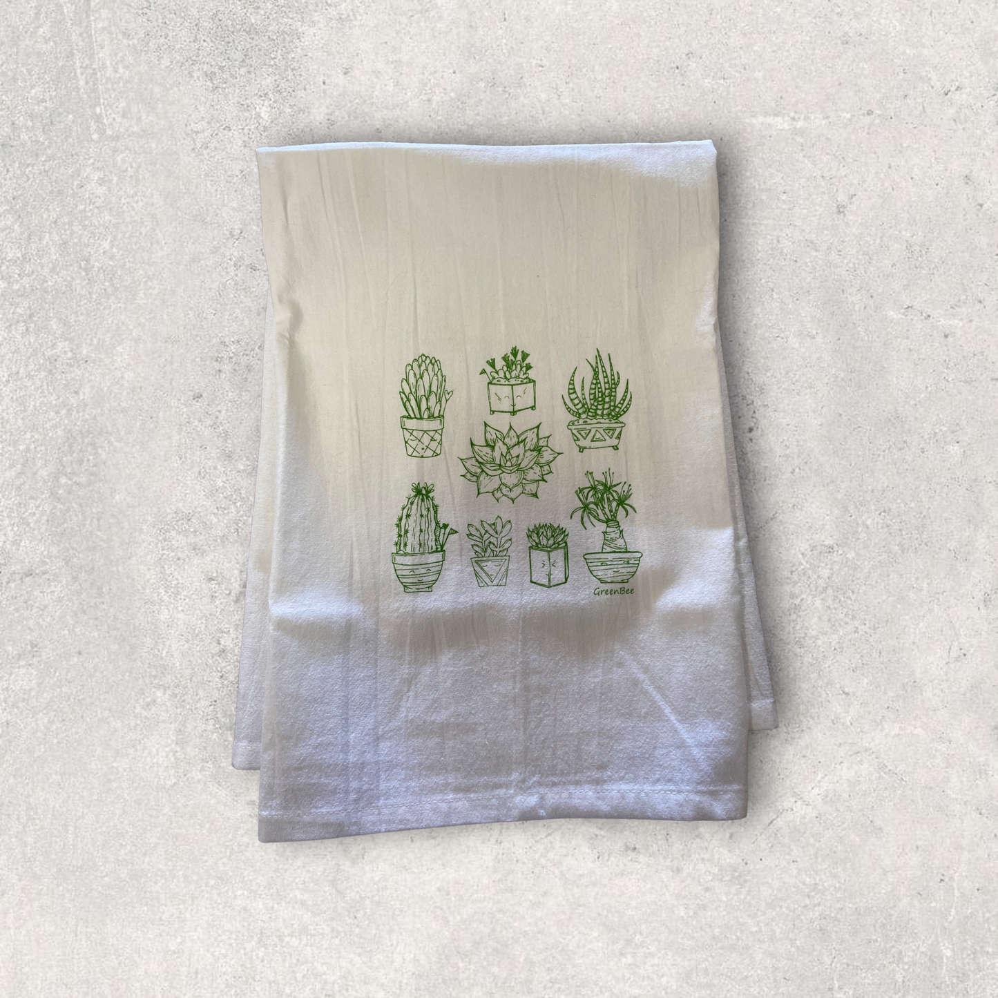 Green Bee tea towels