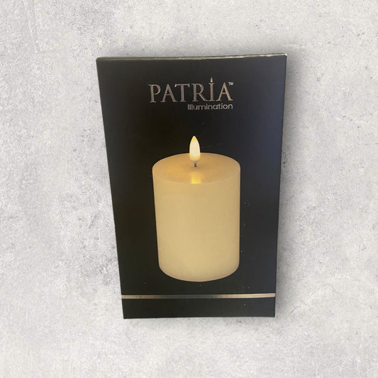 Patria flameless pillar candle 4”