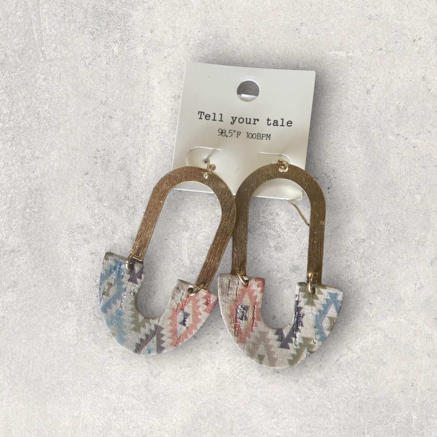Tell your tale pastel and gold earrings