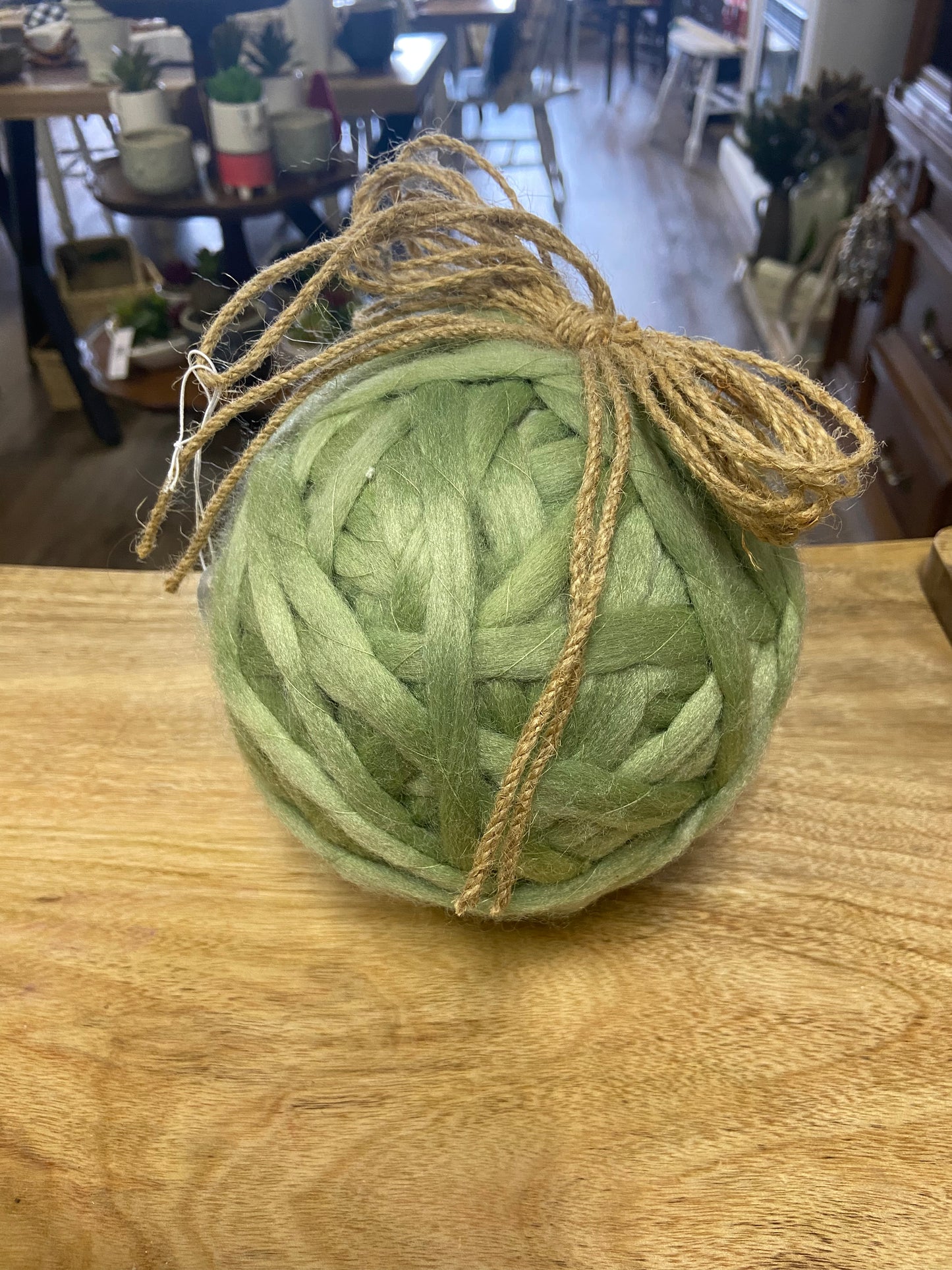 Green Christmas yarn ball