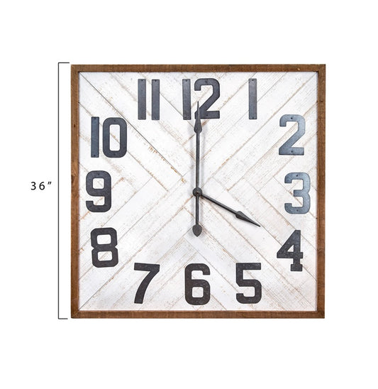 Wood and Metal Wall Clock