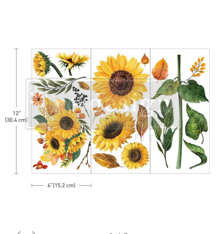 Sunflower afternoon decorative transfer by Redesign with Prima