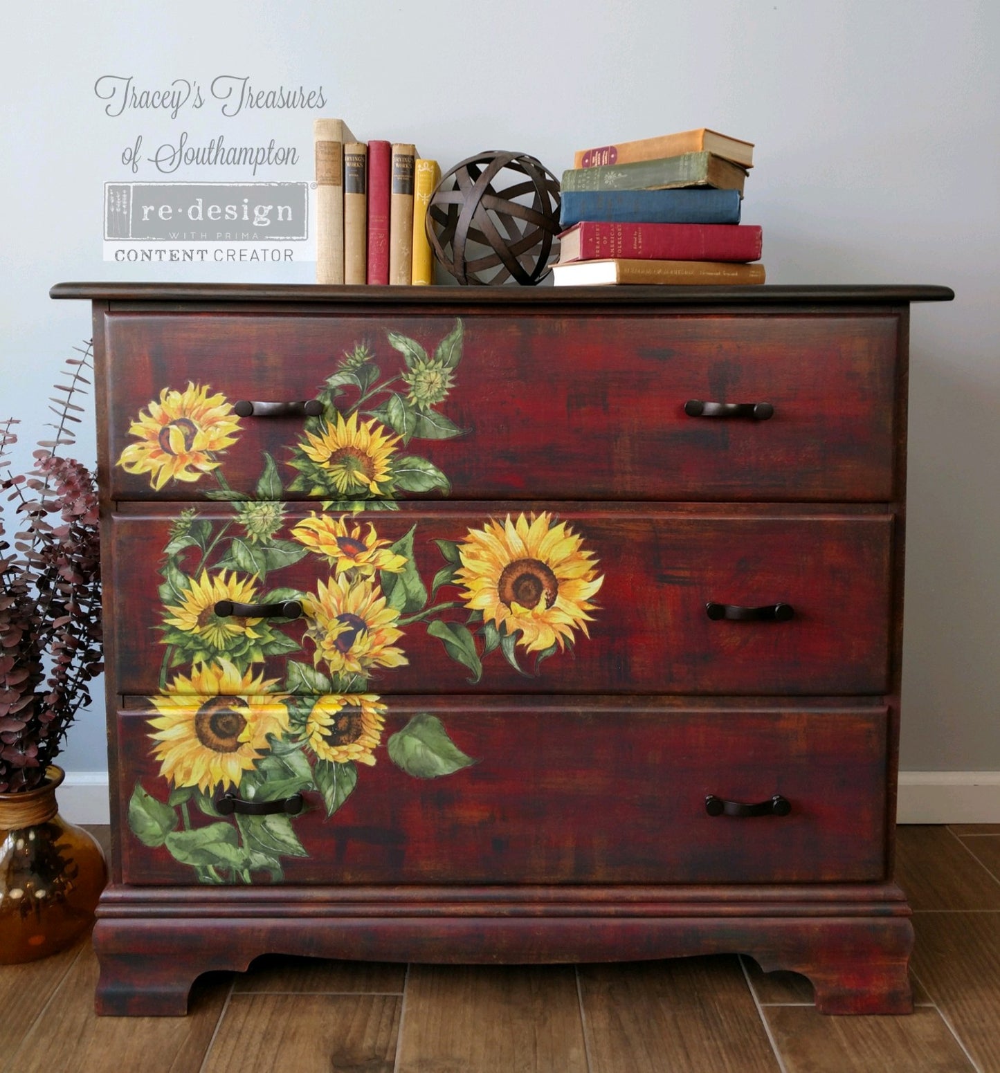 Redesign with Prima Sunflower transfer